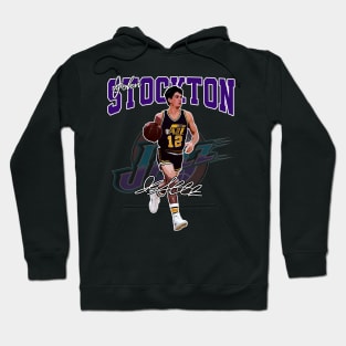 John Stockton Utah Basketball Legend Signature Vintage Retro 80s 90s Bootleg Rap Style Hoodie